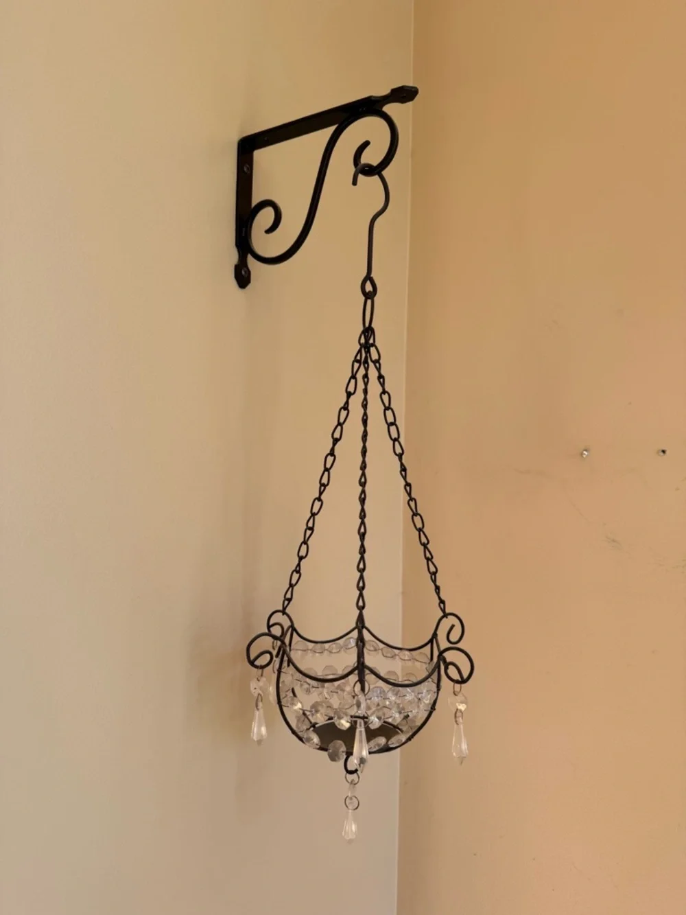 Selling 2 Hanging Crystal Accent Basket in Black
